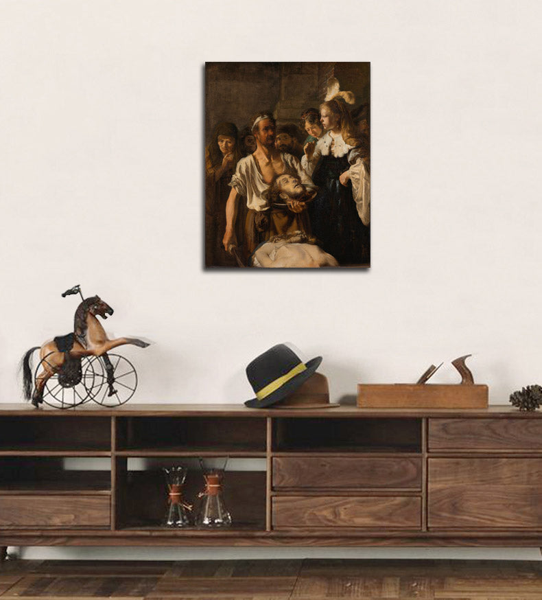 Salome ontvangt het hoofd van Johannes de Doper - by Rembrandt
