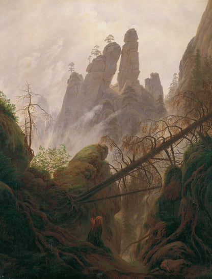 Rocky Landscape in the Elbe Sandstone Mountains by Caspar David Friedrich