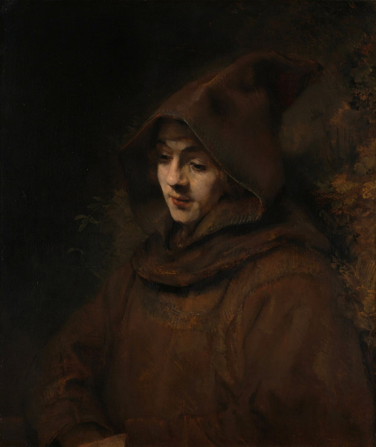 Rembrandts zoon Titus in monniksdracht by Rembrandt