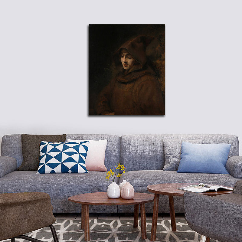 Rembrandts zoon Titus in monniksdracht - by Rembrandt
