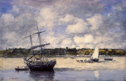 Portrieux. The coast at low tide by Eugène Boudin