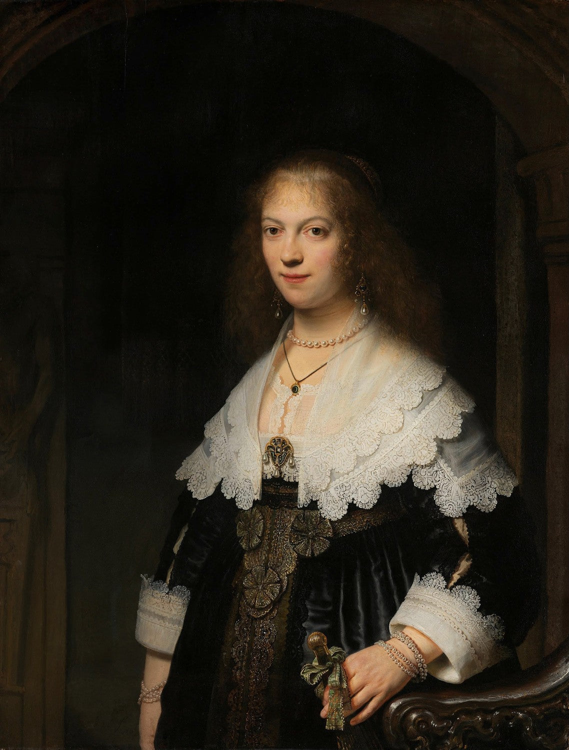 Portret van een vrouw, mogelijk Maria Trip by Rembrandt