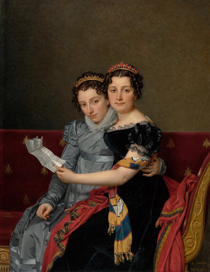 Portrait of the Sisters Zénaïde and Charlotte Bonaparte by Jacques-Louis David