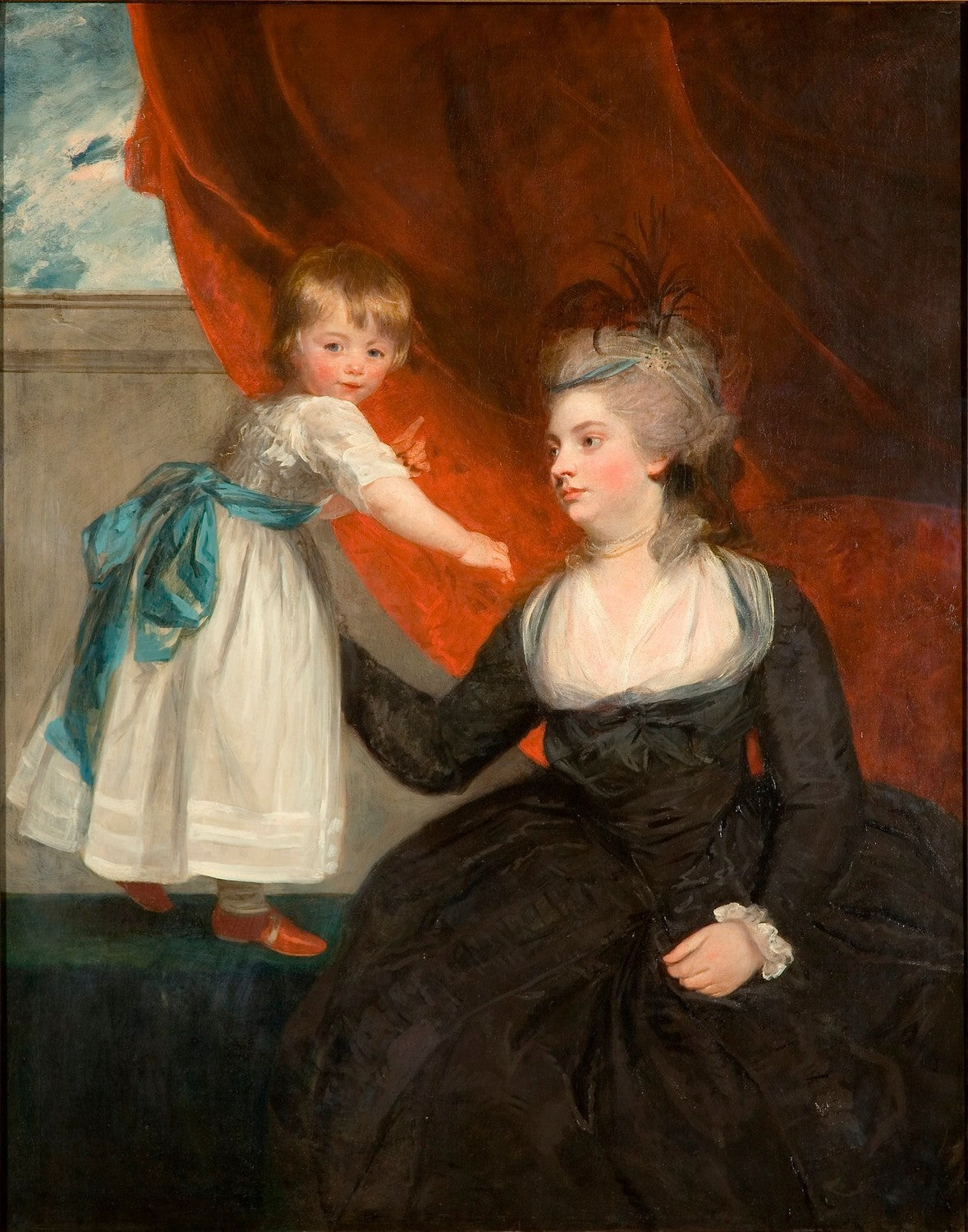 Portrait of the Hon. Frances Courtenay, Lady Honywood (b.1763) and her Daughter by Joshua Reynolds