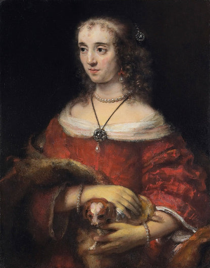 Portrait of a Lady with a Lap Dog by Rembrandt