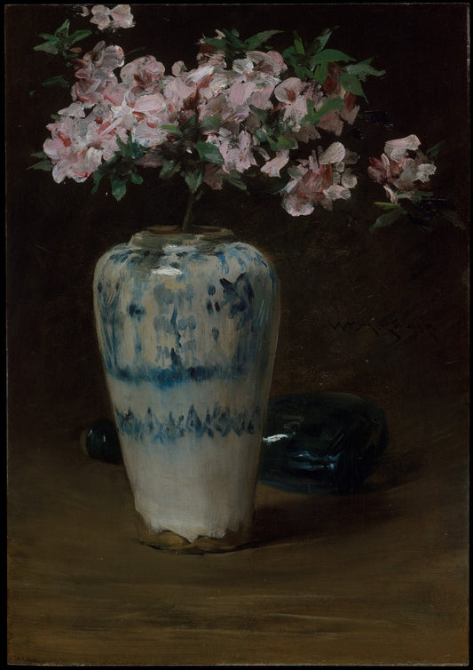 Pink Azalea-Chinese Vase by William Merritt Chase