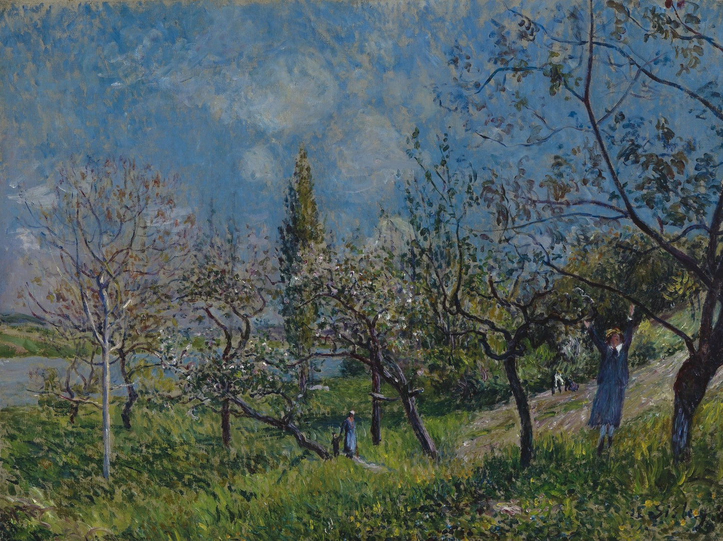 Orchard in Spring, By by Alfred Sisley