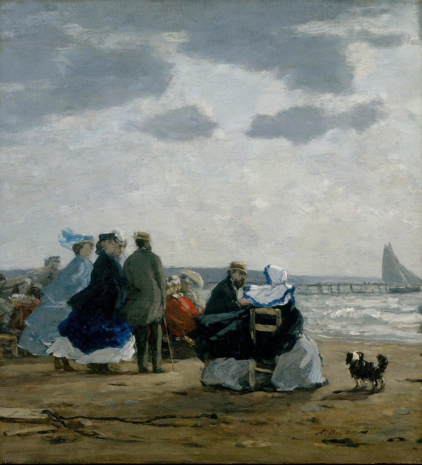 On the Beach, Dieppe by Eugène Boudin