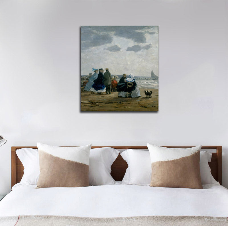 On the Beach, Dieppe - by Eugène Boudin