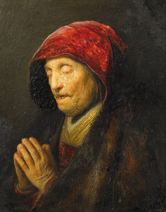 Old Woman Praying by Rembrandt