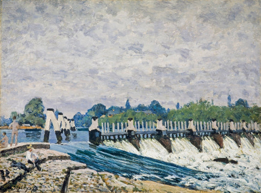 Molesey Weir, Hampton Court by Alfred Sisley