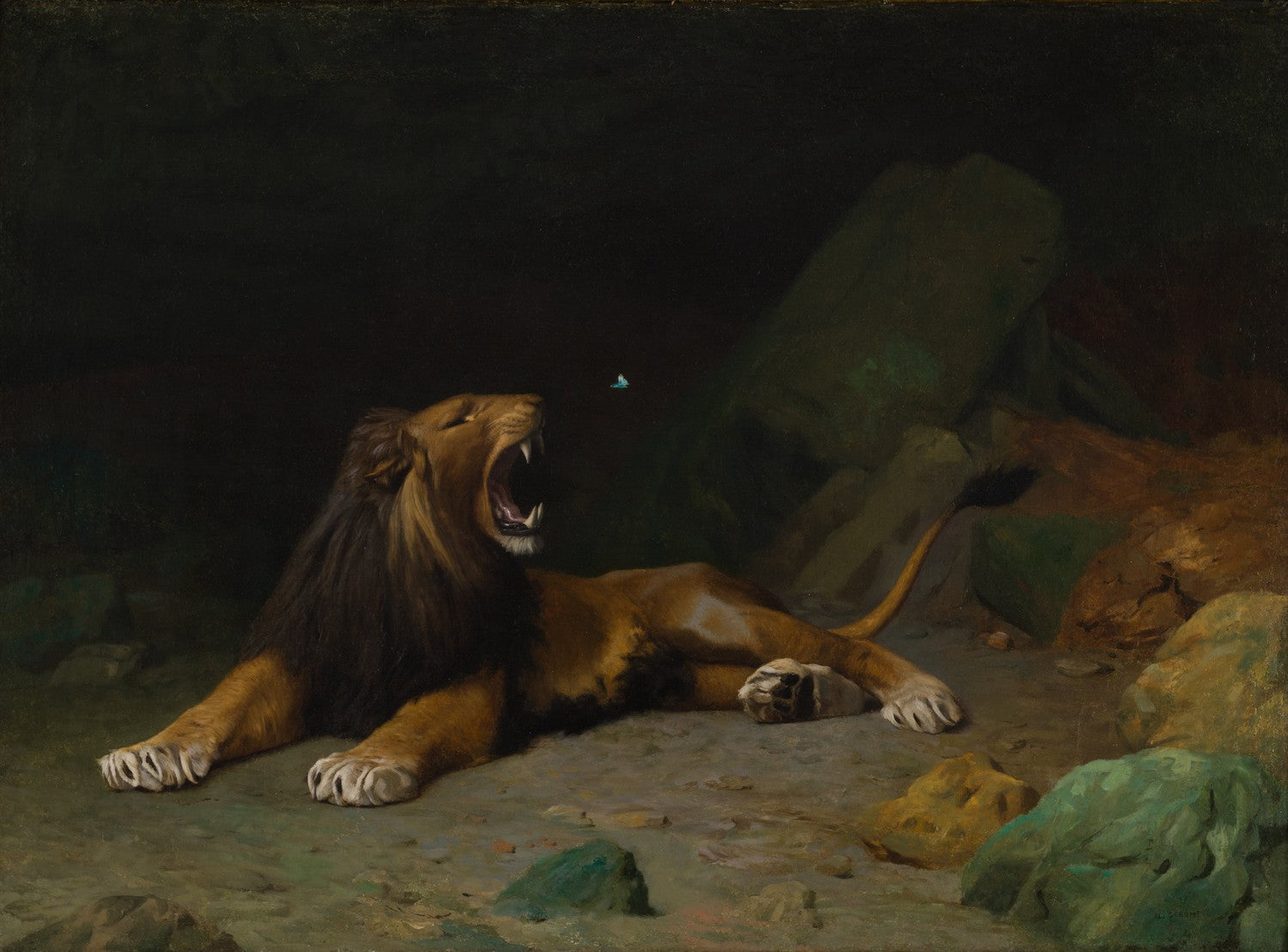 Lion Snapping at a Butterfly by Jean-Léon Gérôme