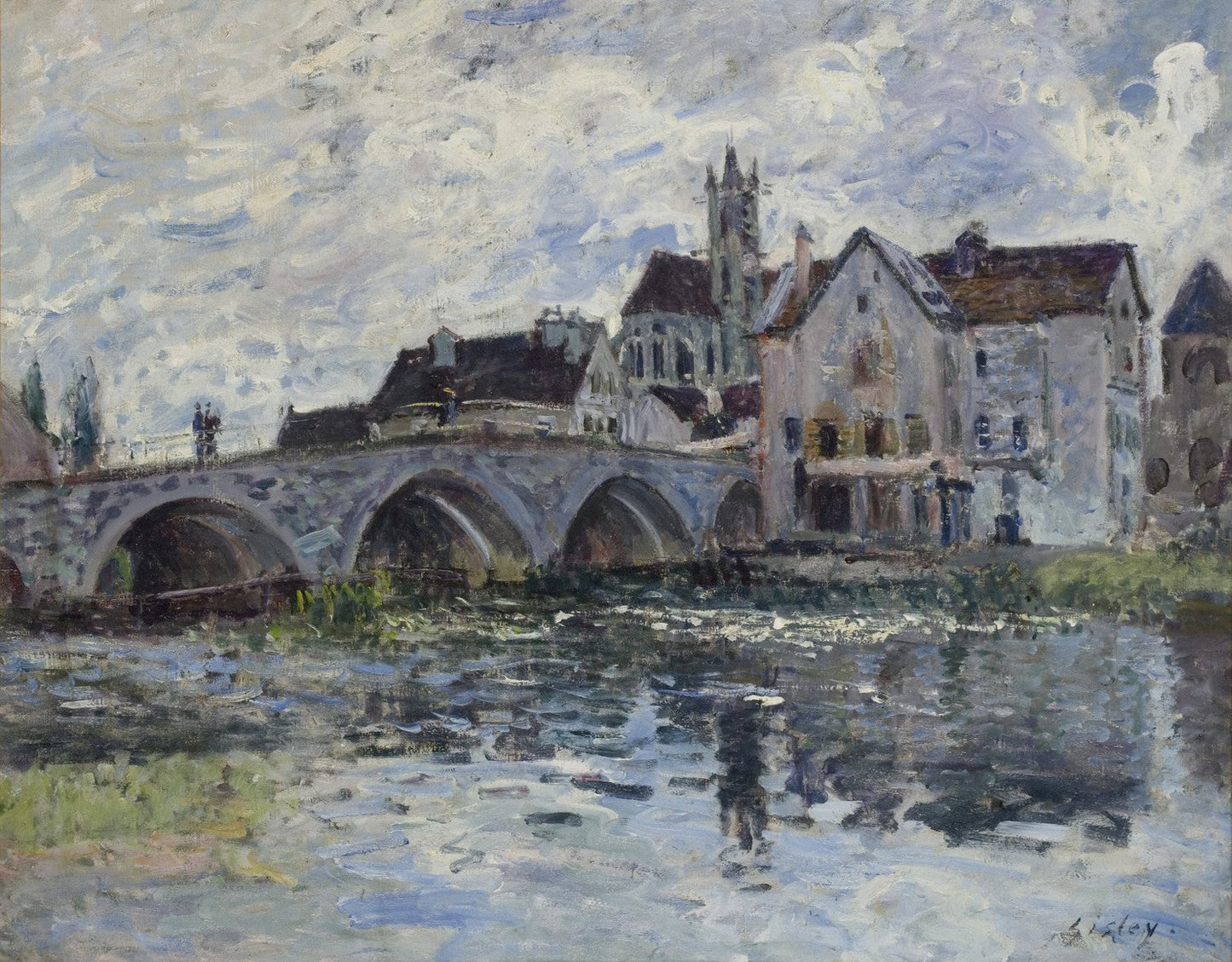 Le Pont de Moret, effet d’orage by Alfred Sisley