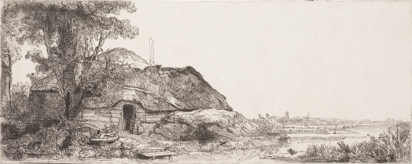 Landscape with a Cottage and a Large Tree by Rembrandt