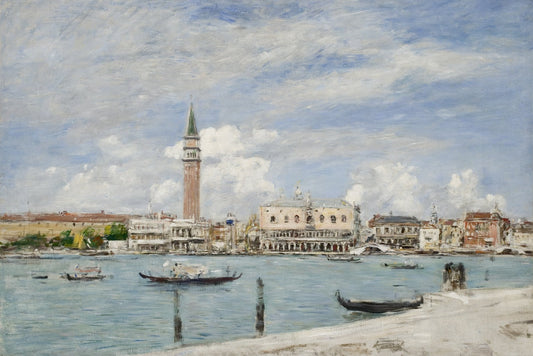 La Place Saint Marc à Venise vue depuis San Giorgio by Eugène Boudin