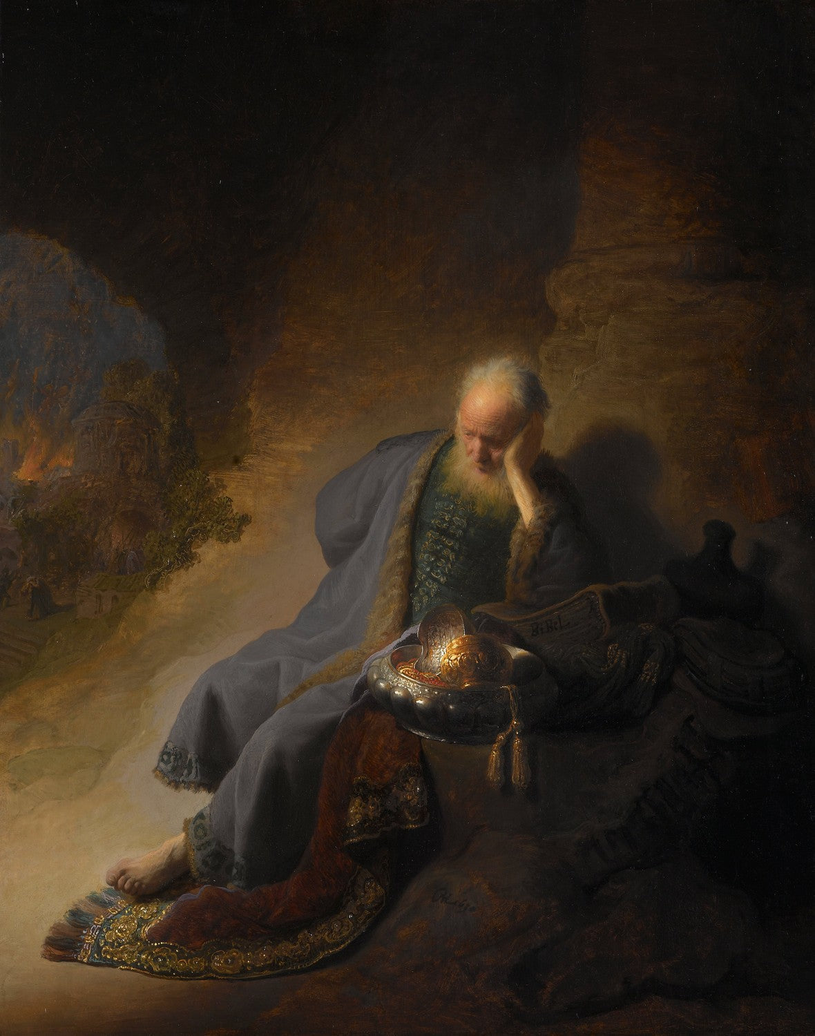 Jeremiah Lamenting the Destruction of Jerusalem by Rembrandt