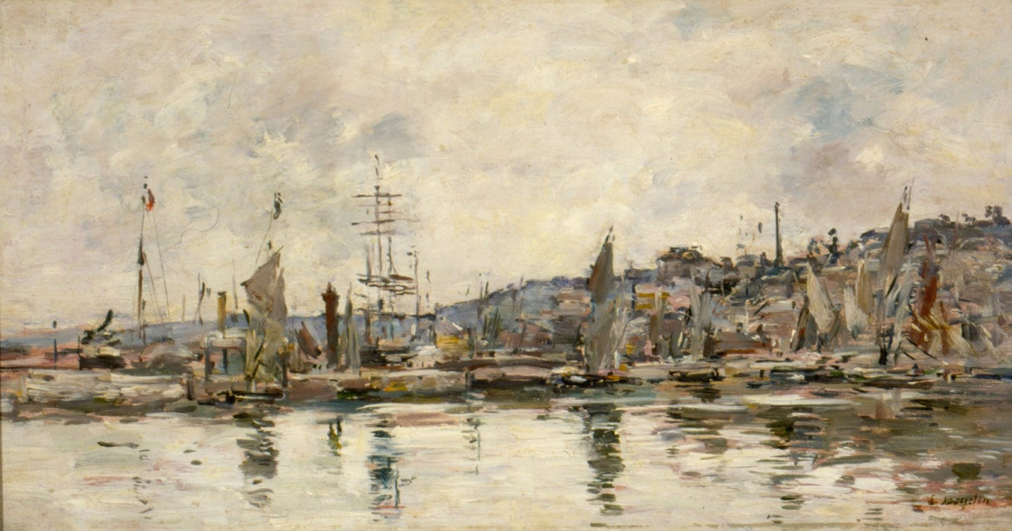 Honfleur - The harbour by Eugène Boudin