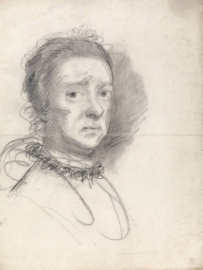 Head of an elderly lady; studies from Raphael's Disputation by Joshua Reynolds