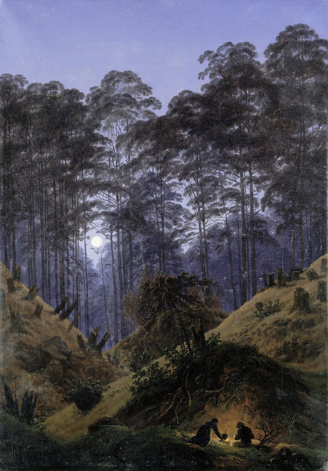 Forest Interior by Moonlight by Caspar David Friedrich