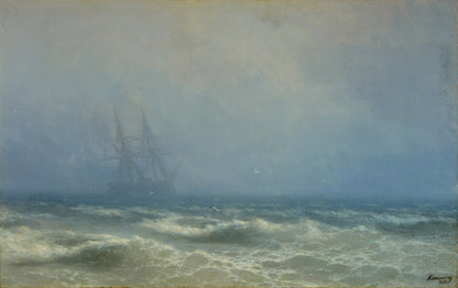 Fog over the Sea (A Storm at Sea) by Ivan Aivazovsky