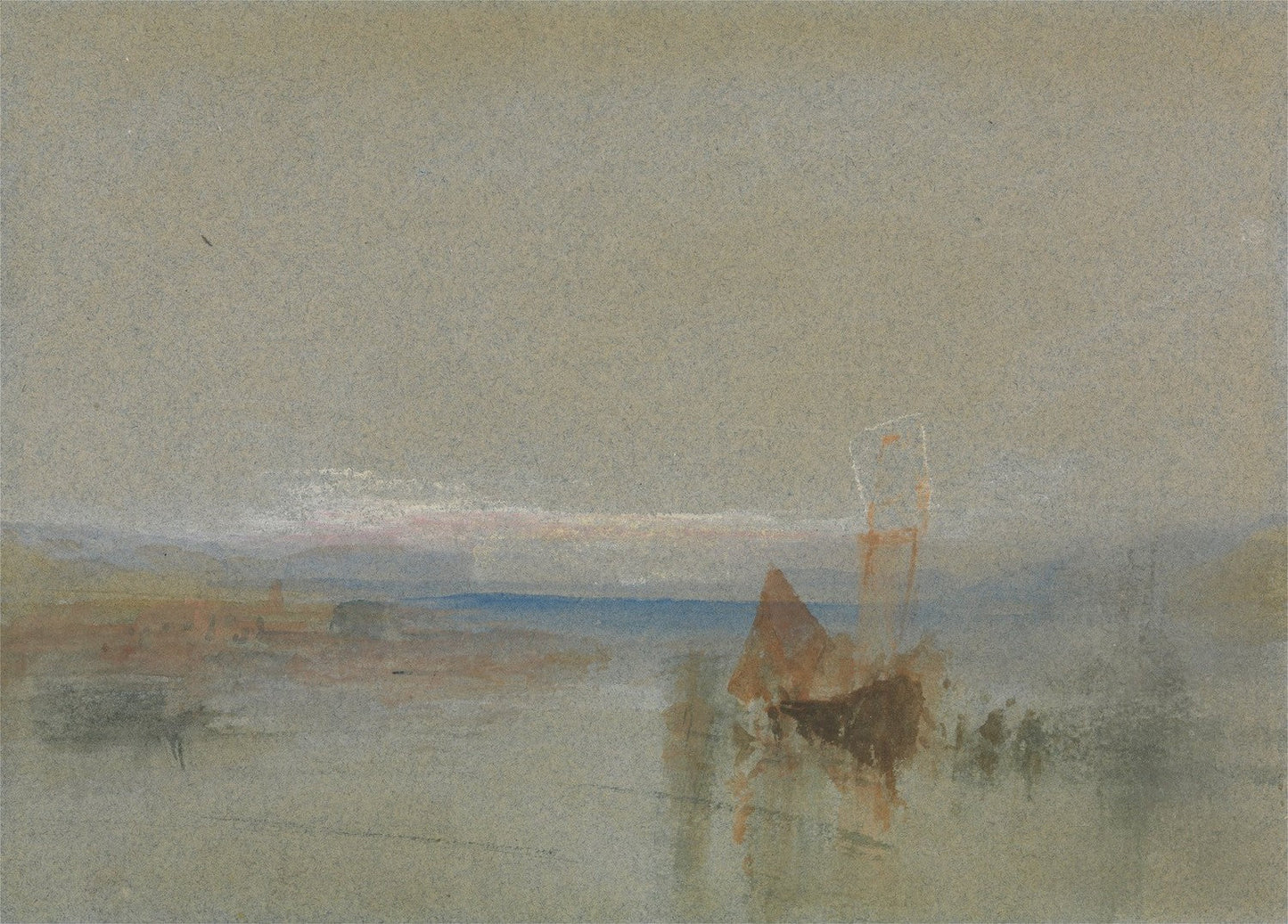 Fishing Boats Becalmed off le Havre by J. M. W. Turner