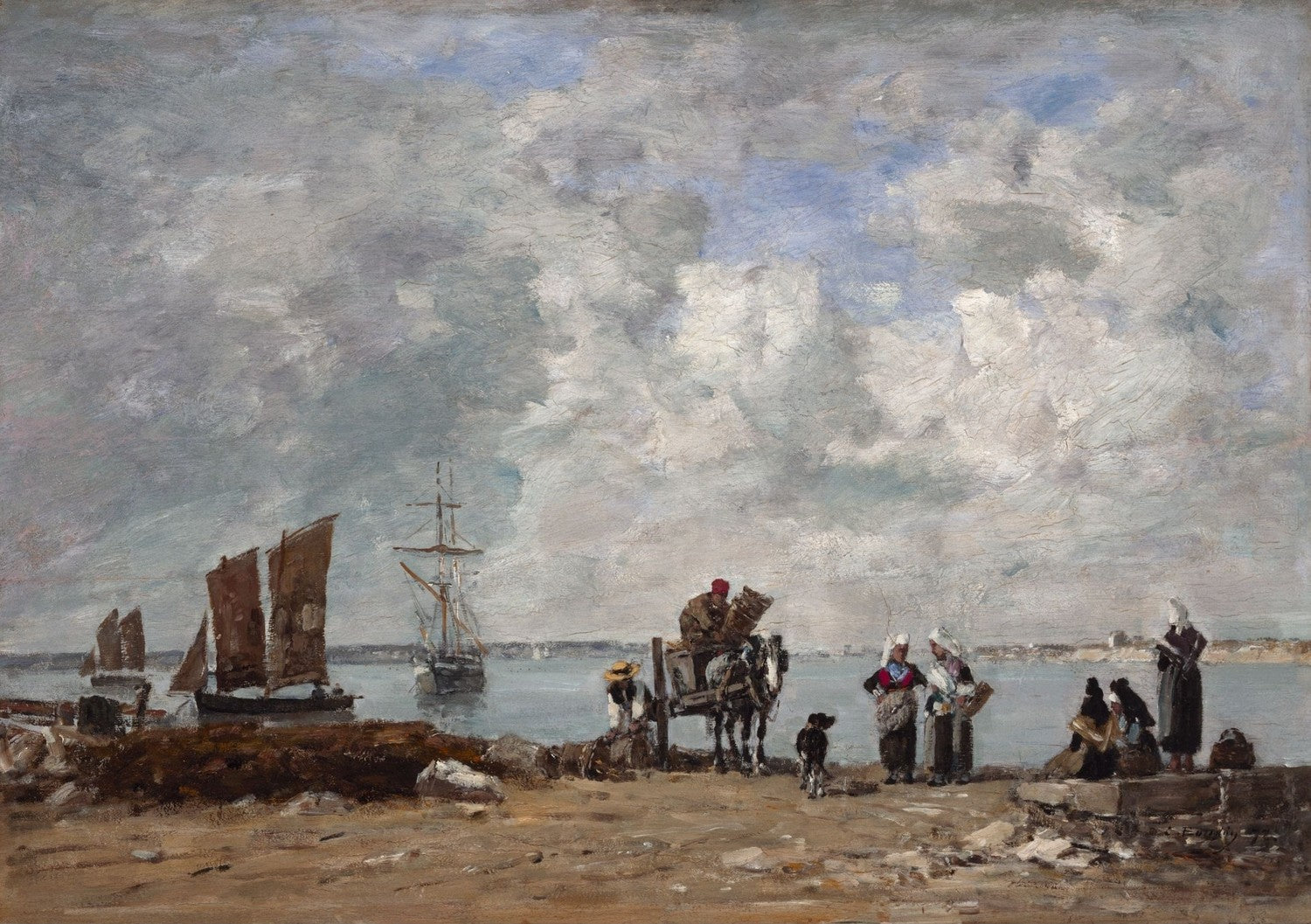 Fishermen's Wives at the Seaside by Eugène Boudin