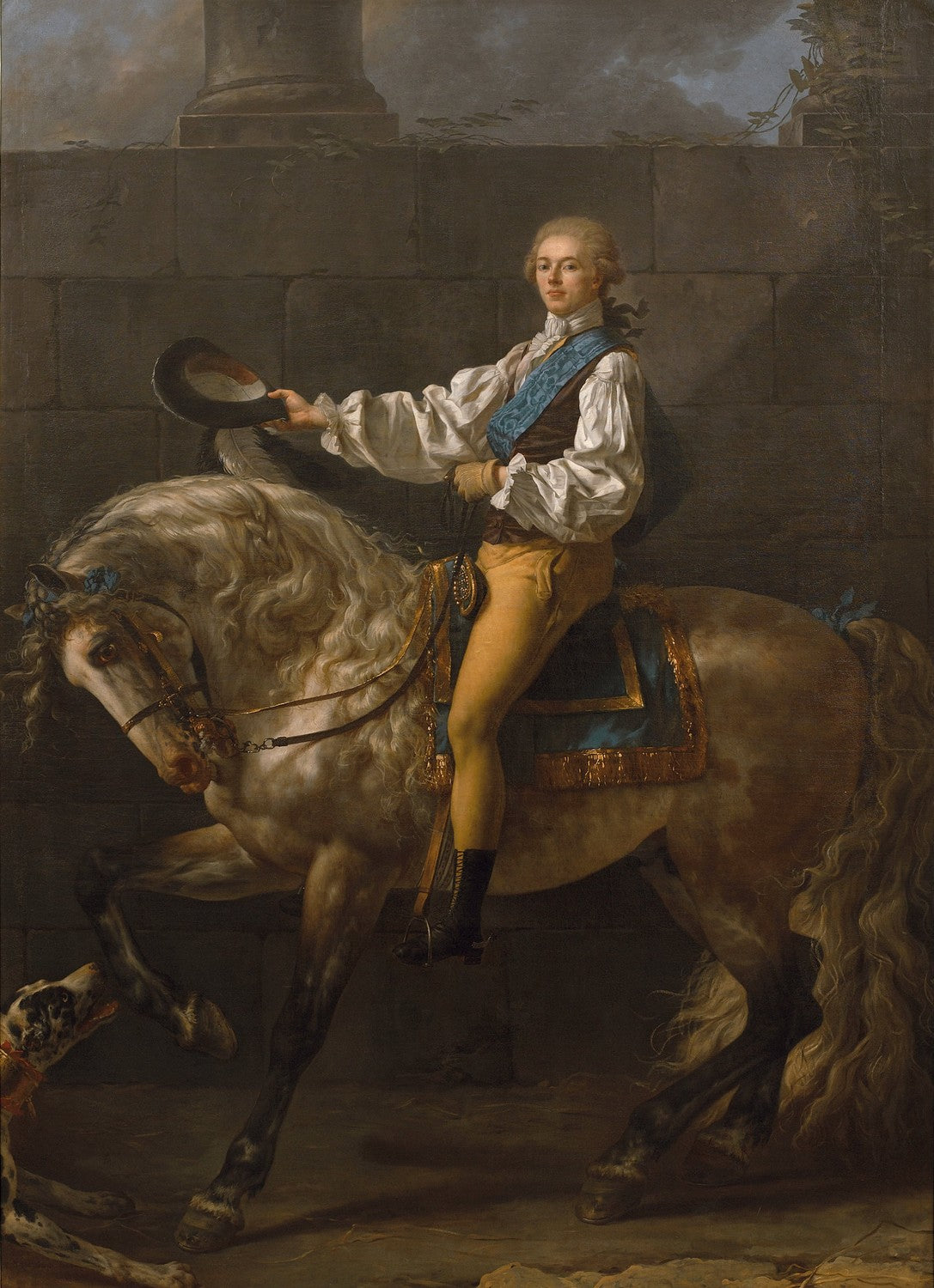 Equestrian portrait of Stanisław Kostka Potocki by Jacques-Louis David