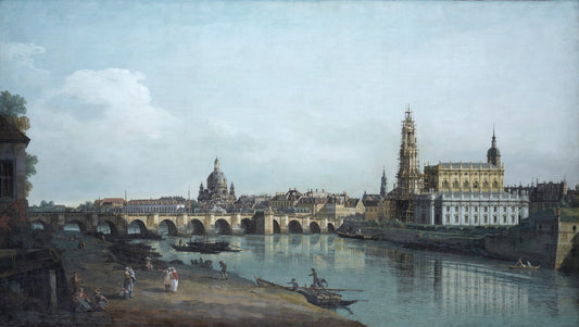 Dresden seen from the Right Bank of the Elbe, beneath the Augusts Bridge by Canaletto