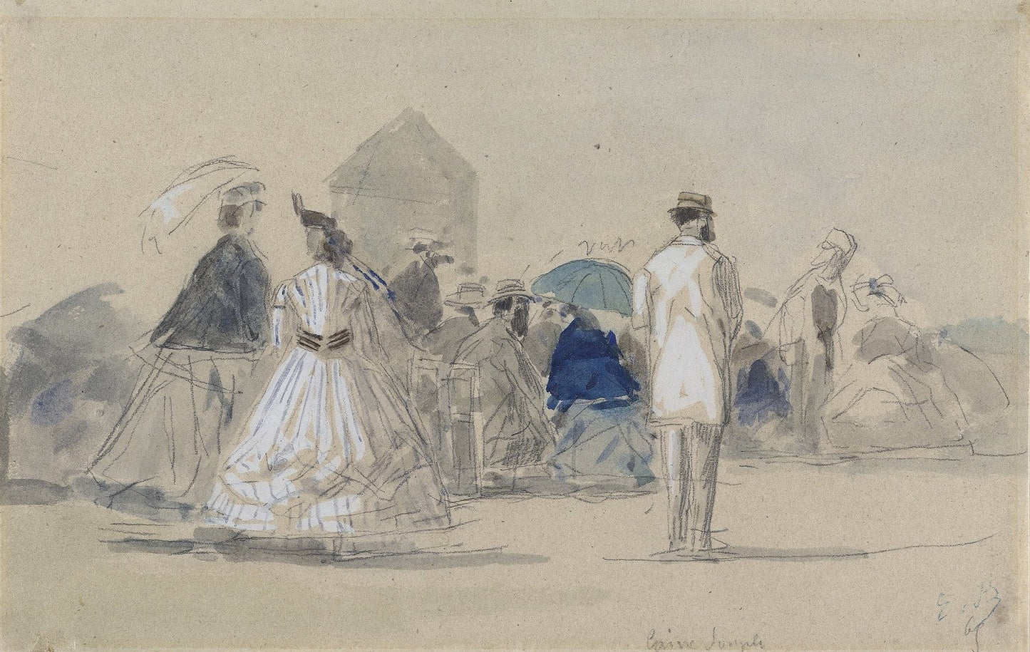 Crinolines on the Beach by Eugène Boudin