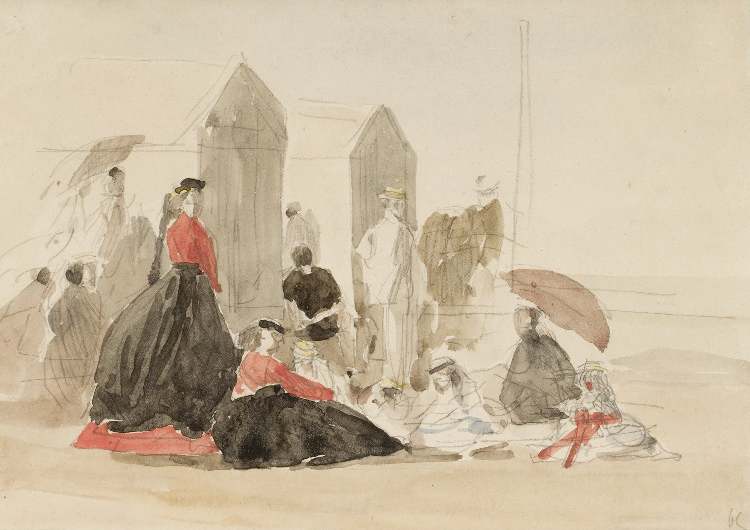 Crinolines and Cabins by Eugène Boudin