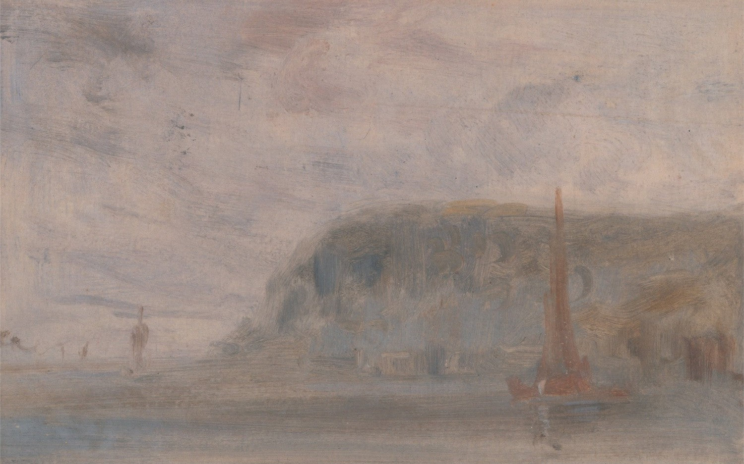 Coast with Cliffs and Boats by J. M. W. Turner