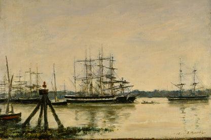 Bordeaux. - The harbour by Eugène Boudin