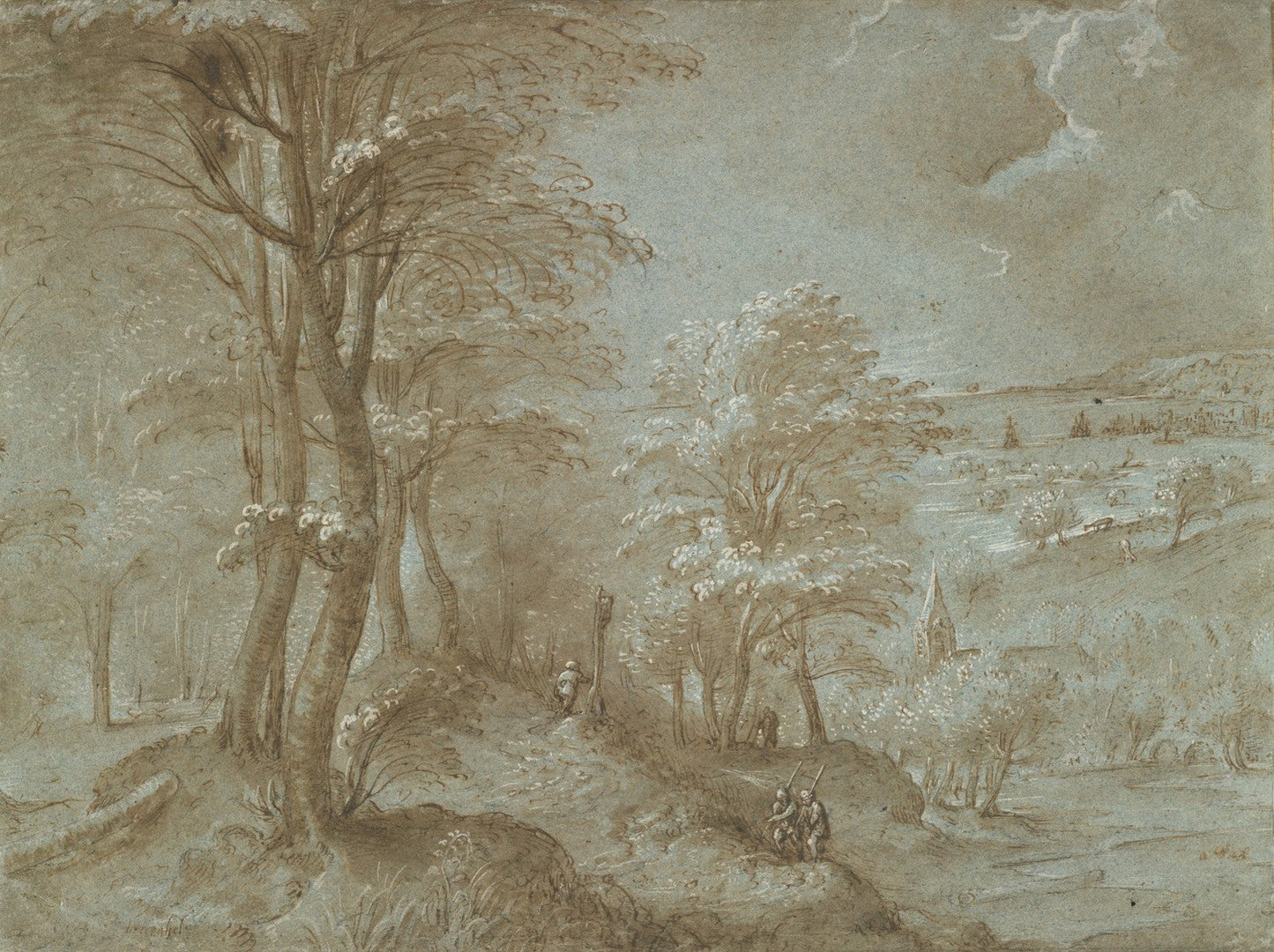 Wooded Landscape with a Distant View toward the Sea by Pieter Bruegel the Elder