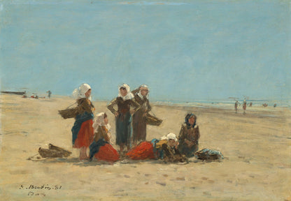 Women on the Beach at Berck by Eugène Boudin