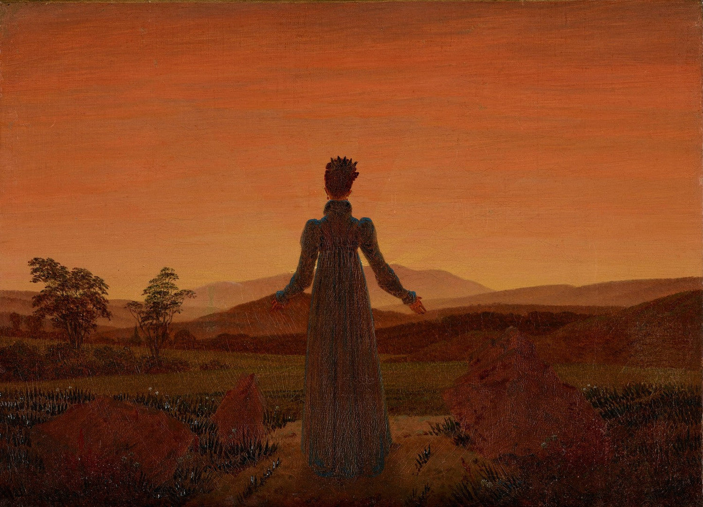 Woman in front of Setting Sun by Caspar David Friedrich