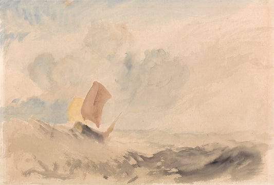 A Sea Piece - A Rough Sea with a Fishing Boat by J. M. W. Turner