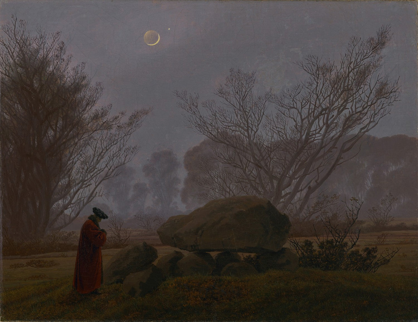 A Walk at Dusk by Caspar David Friedrich