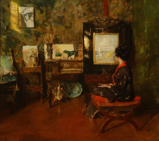 Alice in the Shinnecock Studio (In the Studio) by William Merritt Chase