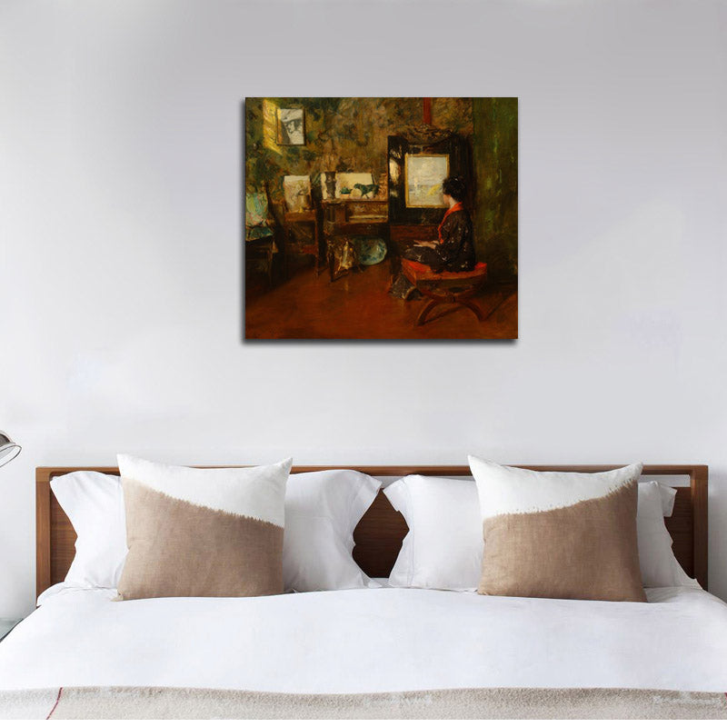 Alice in the Shinnecock Studio (In the Studio) - by William Merritt Chase