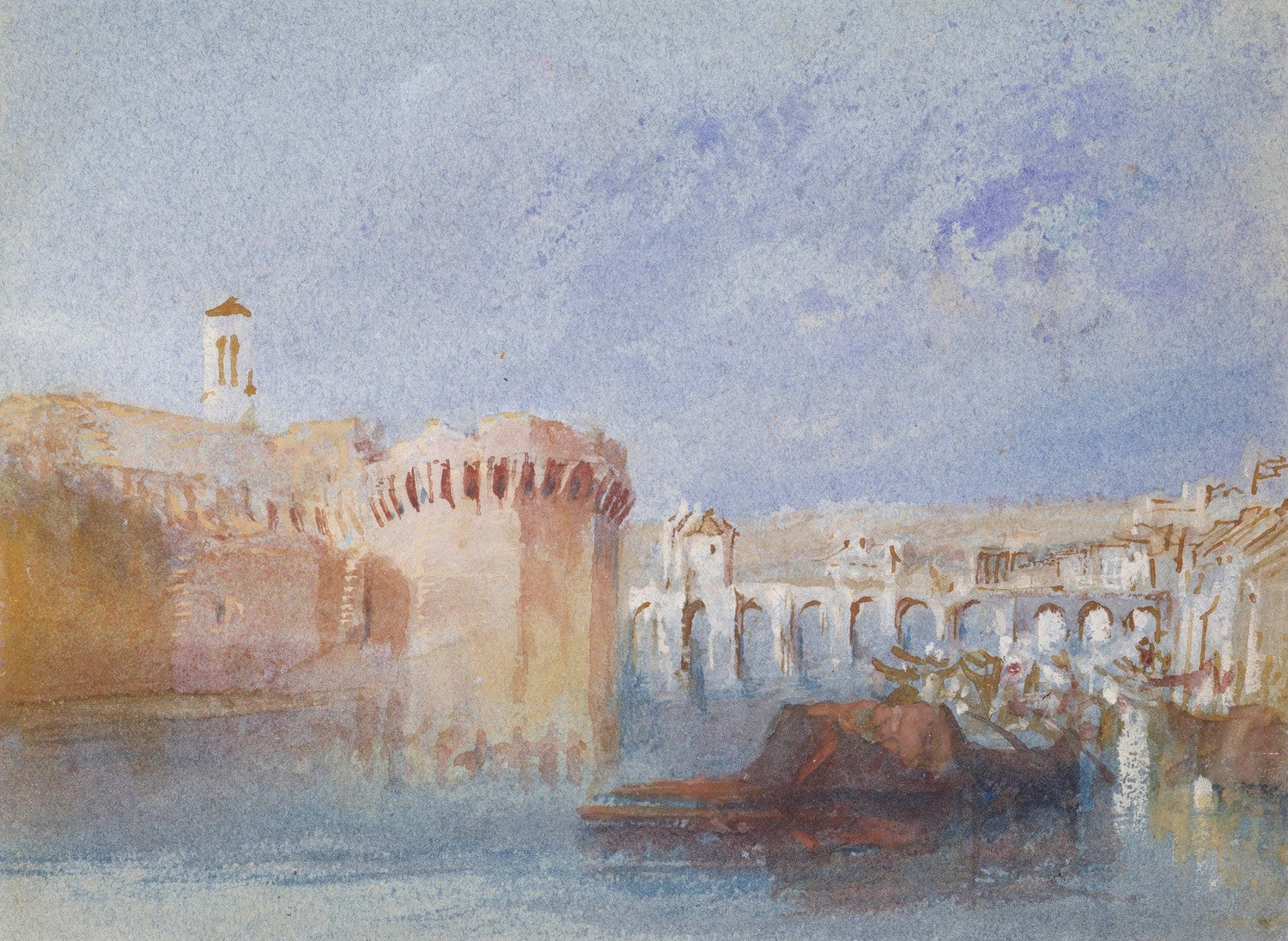 Angers: The Walls of the Doutre with the Tower of the Church of La Trinité by J. M. W. Turner