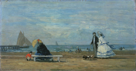 Beach at Trouville by Eugène Boudin