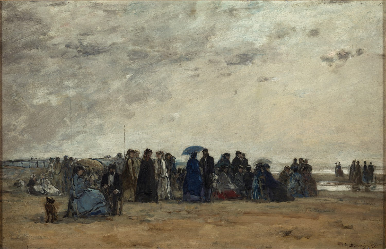 Beach Scene at Low Tide by Eugène Boudin