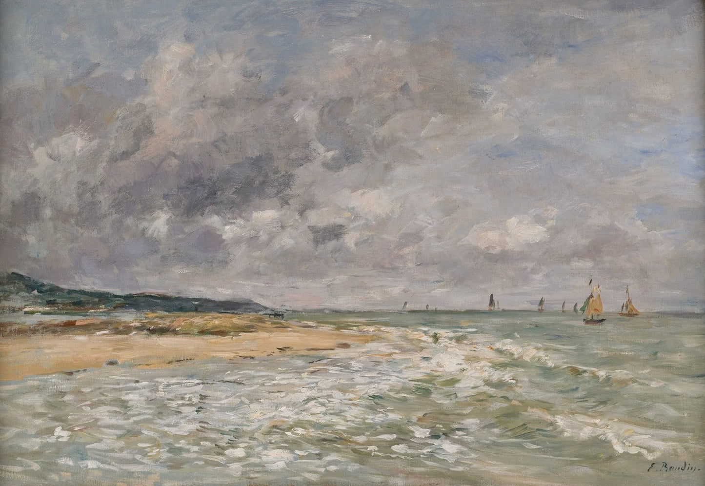 Beach Scene, Villerville by Eugène Boudin