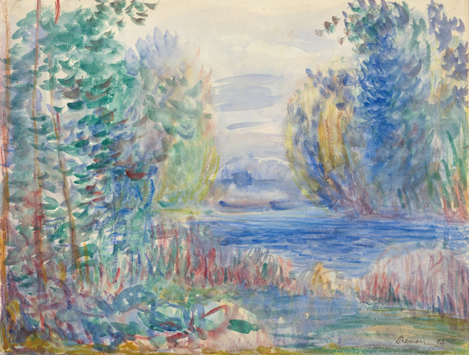 River Landscape, 1890 by Pierre-Auguste Renoir