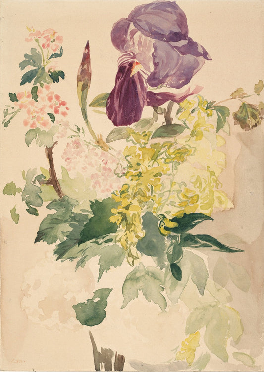 Flower Piece with Iris, Laburnum, and Geranium, 1880 by Édouard Manet