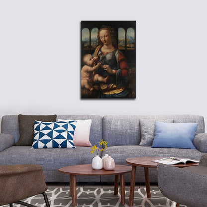 Madonna of the Carnation (Google Art Camera) - by Da Vinci