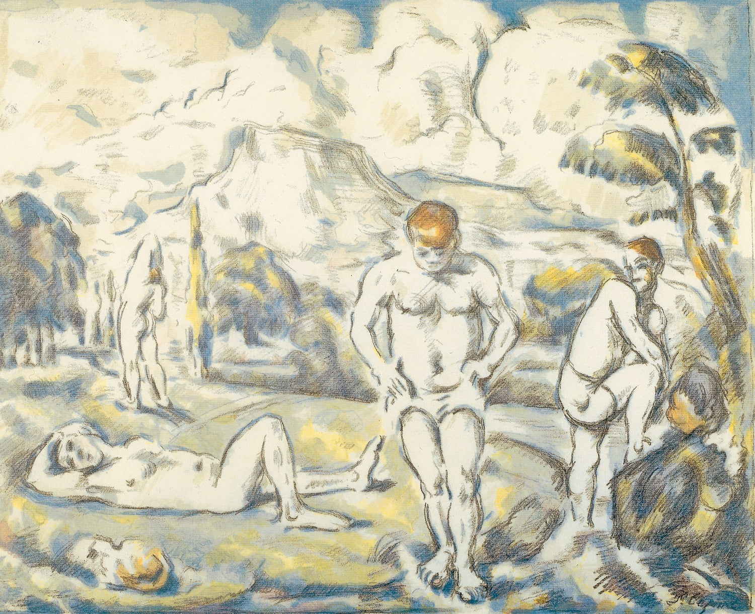 The bathers (large plate) by Paul Cézanne