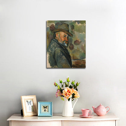 Self-Portrait with a Hat - by Paul Cézanne