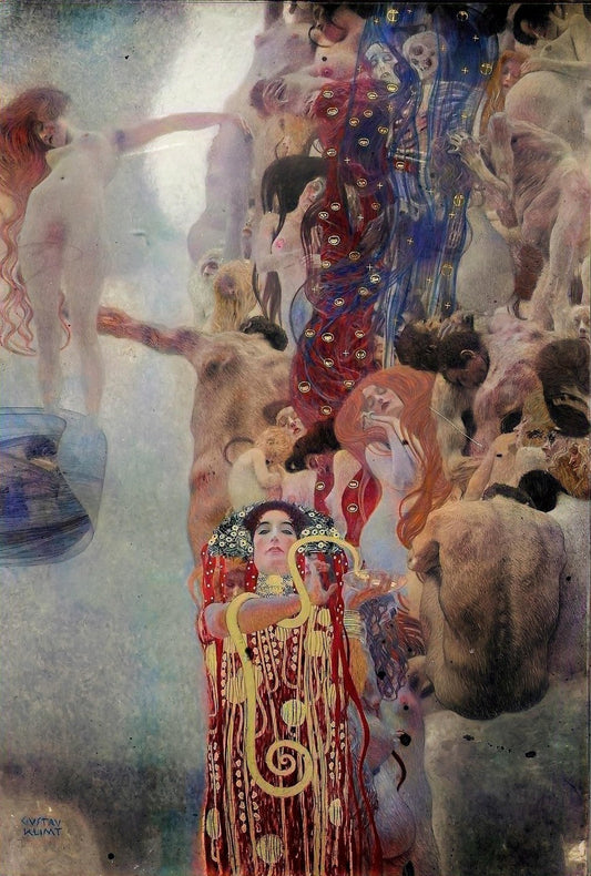 Medicine (recolored with Artificial Intelligence) by Gustav Klimt