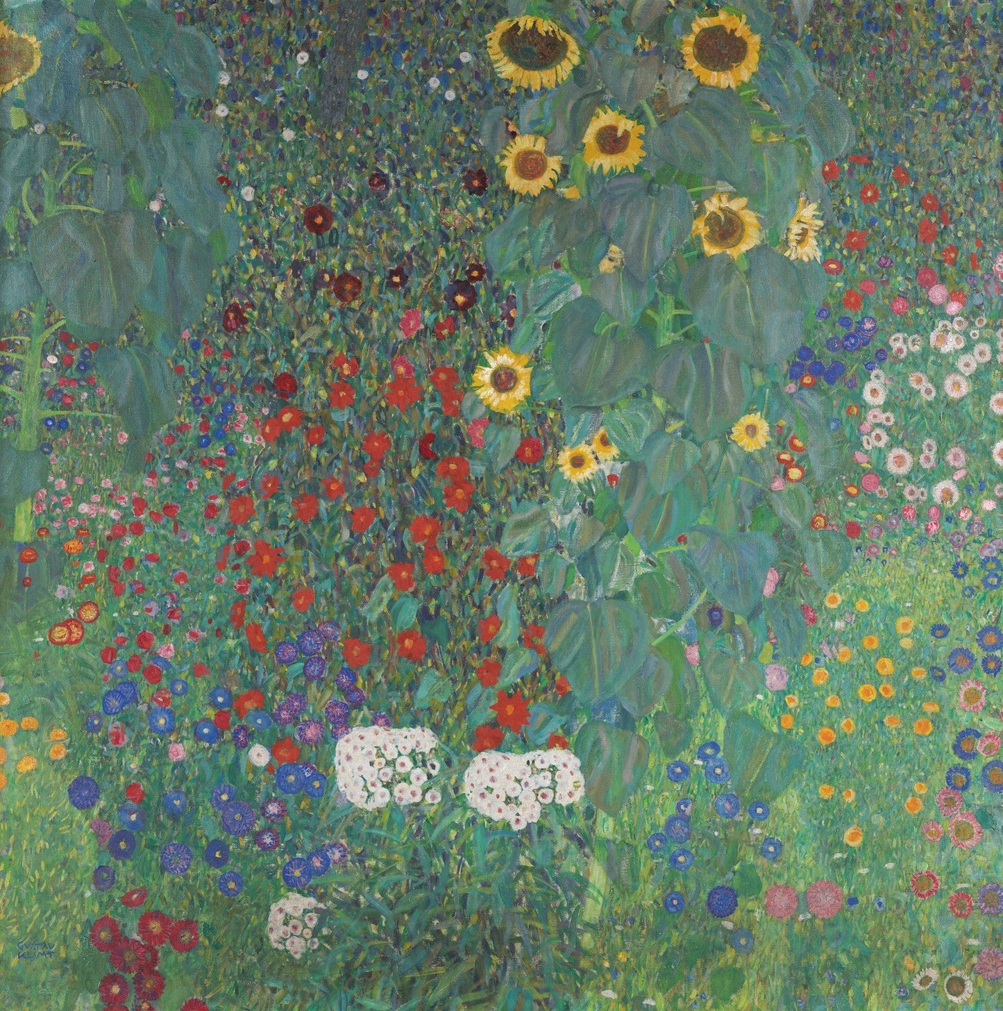 Farm Garden with Sunflowers by Gustav Klimt